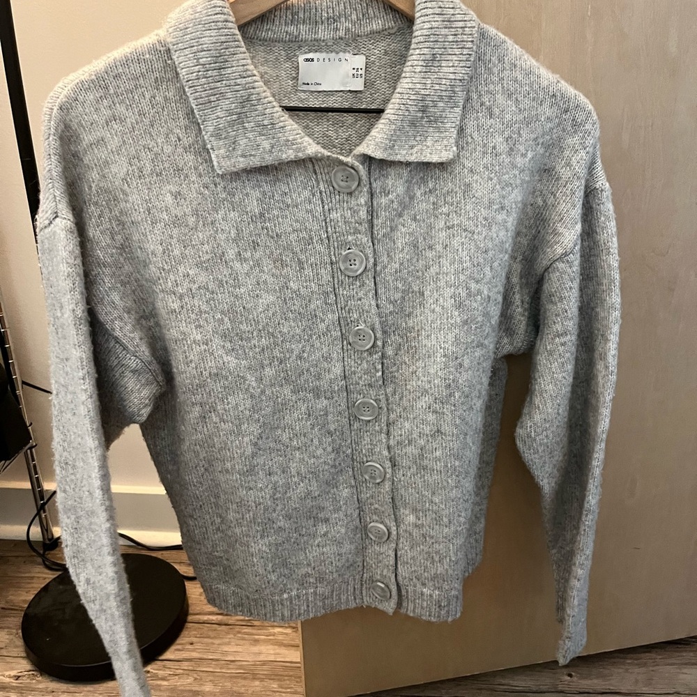 ASOS Grey Button Down Sweater